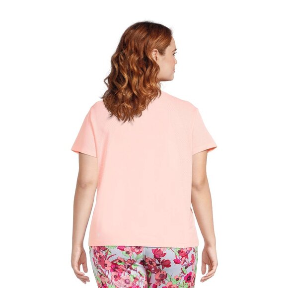 Avia Women’s and Women's Plus Perforated Performance T-Shirt with Short Sleeves - Picture 2 of 16